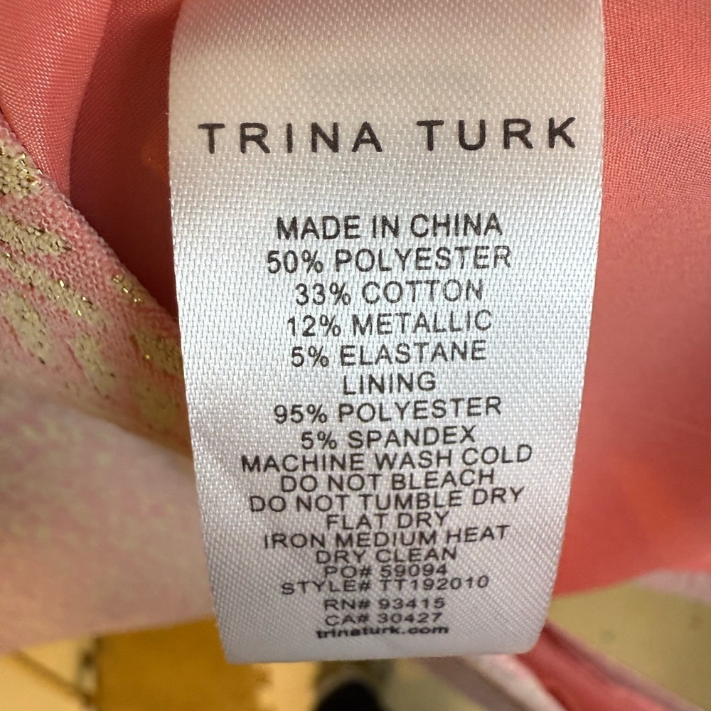 Trina Turk elegant pink and gold sleeveless dress size 6 - Picture 6 of 9